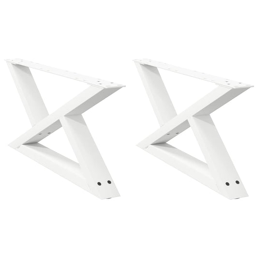 Couchtischbeine 2 Stk. Weiß 70x(30-31,3) cm Stahl