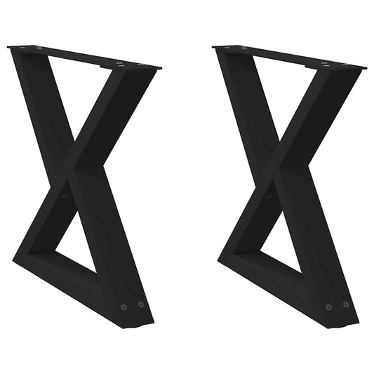 Couchtischbeine 2 Stk. Schwarz 50x(42-43,3) cm Stahl