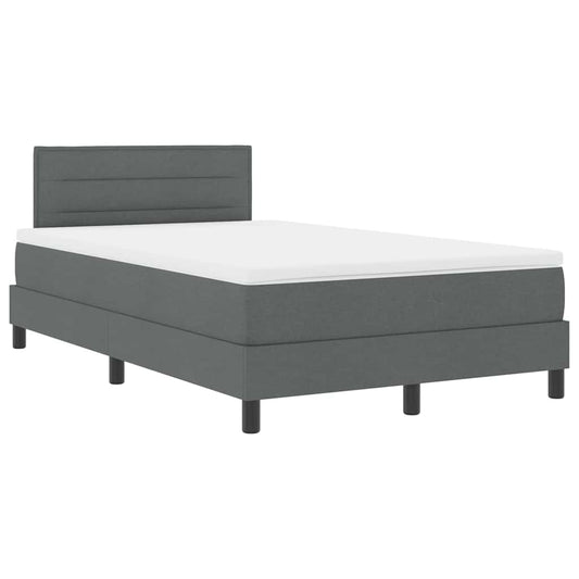 Boxspringbett mit Matratze Dunkelgrau 120 x 200 cm Stoff