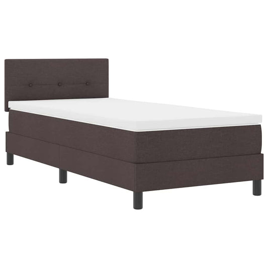 Boxspringbett mit Matratze Dunkelbraun 90 x 190 cm Stoff