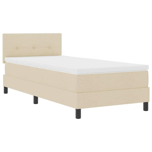 Boxspringbett mit Matratze mit Matratze Creme 90 x 190 cm Stoff