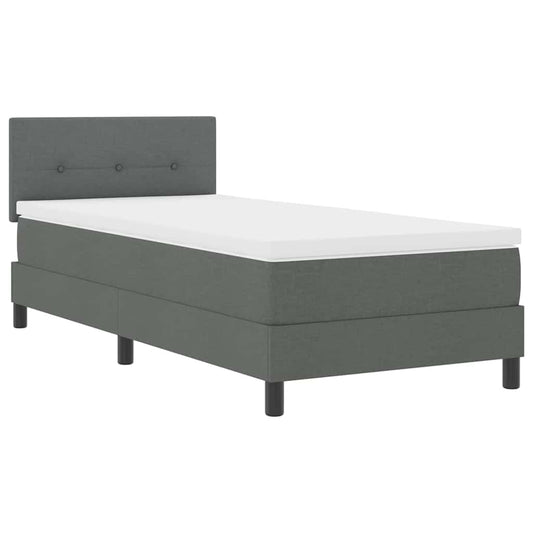 Boxspringbett mit Matratze Dunkelgrau 90 x 200 cm Stoff