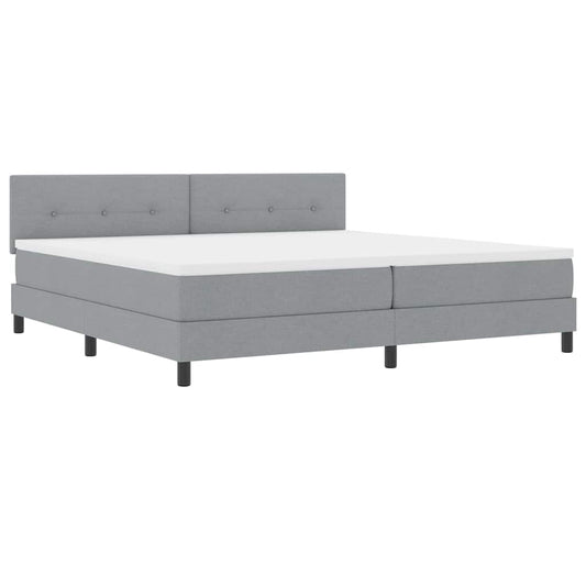 Boxspringbett mit Matratze Hellgrau 200 x 200 cm Stoff