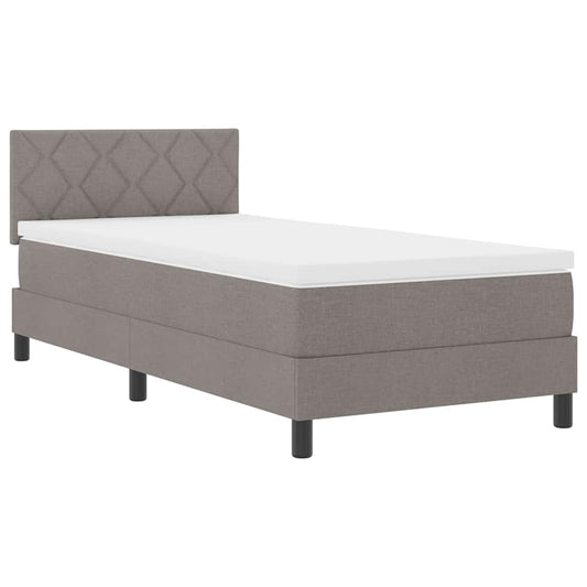 Boxspringbett mit Matratze Taupe 100 x 200 cm Stoff