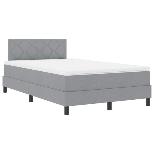 Boxspringbett mit Matratze Hellgrau 120 x 200 cm Stoff