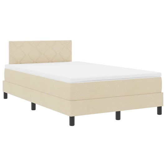 Boxspringbett mit Matratze Creme 120 x 200 cm Stoff