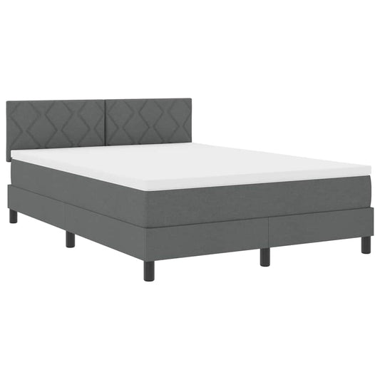 Boxspringbett mit Matratze Dunkelgrau 140 x 200 cm Stoff
