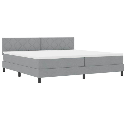 Boxspringbett mit Matratze Hellgrau 200 x 200 cm Stoff
