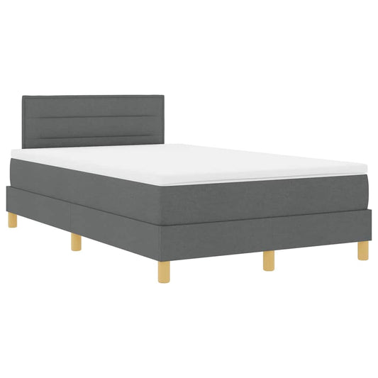 Boxspringbett mit Matratze Dunkelgrau 120 x 190 cm Stoff