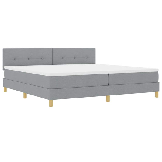 Boxspringbett mit Matratze Hellgrau 200 x 200 cm Stoff
