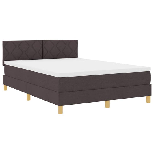 Boxspringbett mit Matratze Dunkelbraun 140 x 200 cm Stoff
