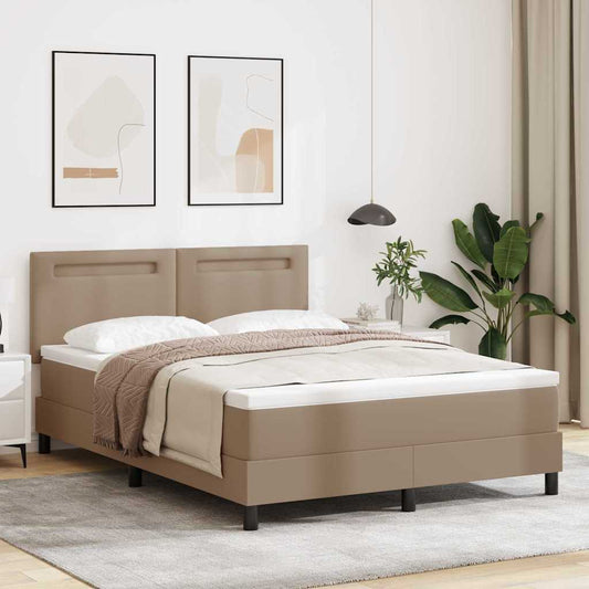 Bettgestell mit Matratze Cappuccino 160 x 200 cm Kunstleder