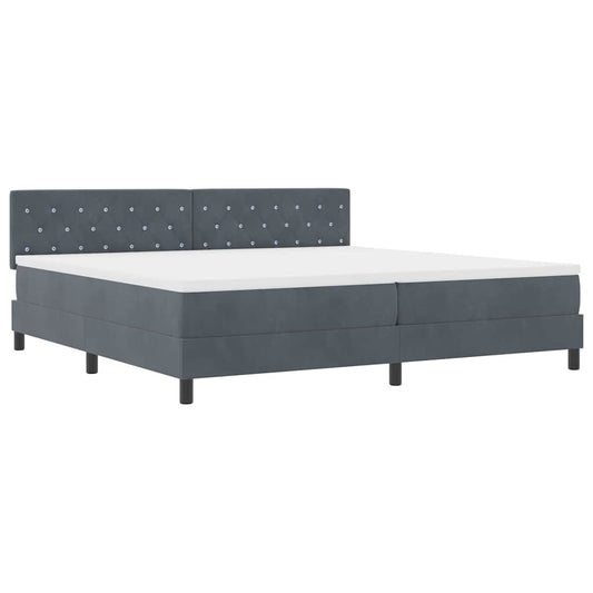 Boxspringbett mit Matratze Dunkelgrau 200 x 200 cm Stoff