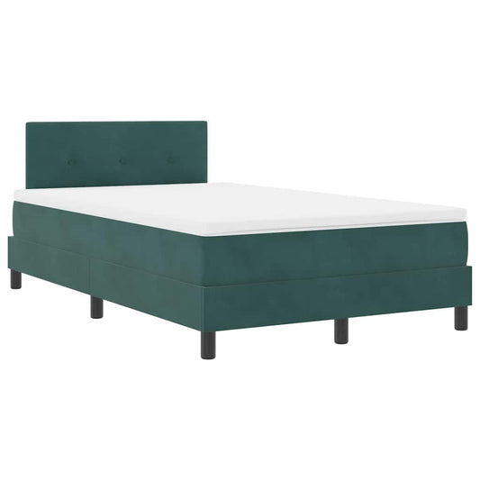 Boxspringbett mit Matratze Dunkelgrün 120 x 190 cm Stoff