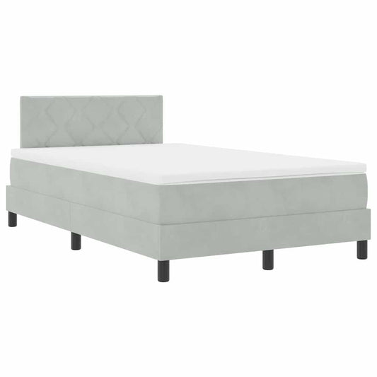 Boxspringbett mit Matratze Hellgrau 120 x 200 cm Stoff