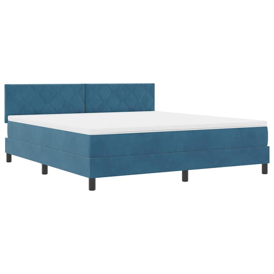 Boxspringbett mit Matratze Dunkelblau 180 x 200 cm Stoff