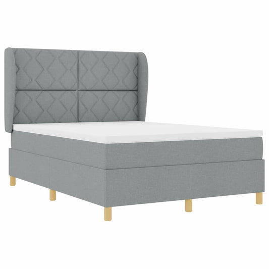 Boxspringbett mit Matratze Dunkelgrau 90x190 cm Hellgrau