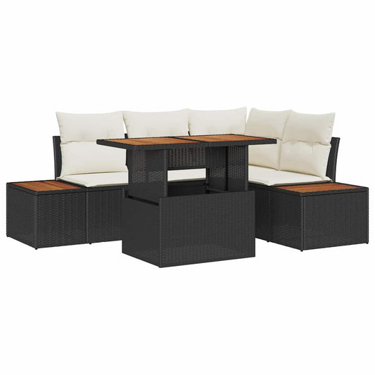 Garten Essgruppe 5 pcs Schwarz und Beige 100 x 55 x 73 cm