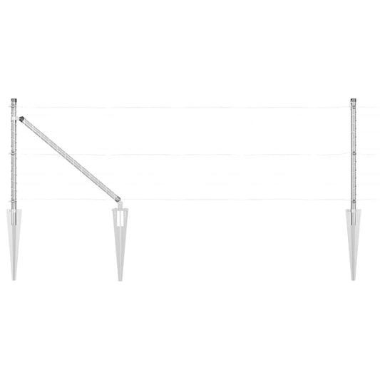 Zaunpfosten Sonstiges 26 pcs Grau 3,2 x 3,2 x 100 cm Stahl