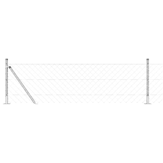 Kettengliedzaun mit Pfosten Silber 0,4 x 10 m Stahl