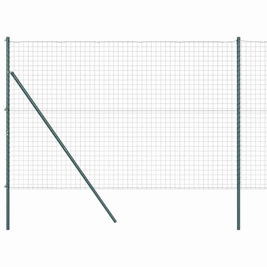 Zaun mit Pfosten Grün 1,6 x 10 m Stahl
