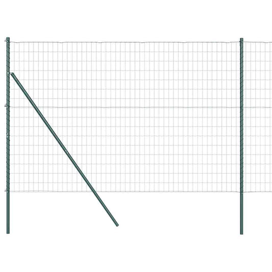 Zaun mit Pfosten Grün 1,6 x 10 m Stahl