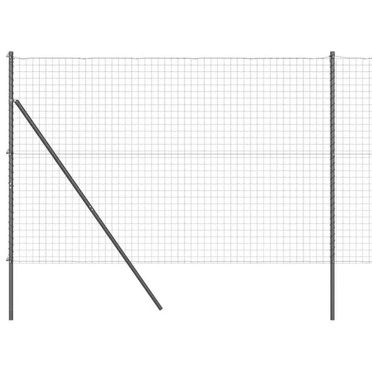 Zaun mit Pfosten Grau 1,5 x 10 m Stahl