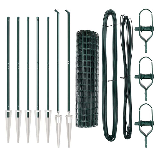 Zaun mit Pfosten Grün 1,4 x 10 m Stahl