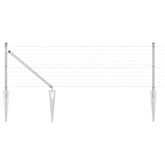 Zaun mit Pfosten Silber 0.4 x 50 m Stahl