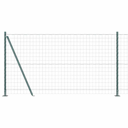 Zaun mit Pfosten Grün 1,2 x 10 m Stahl