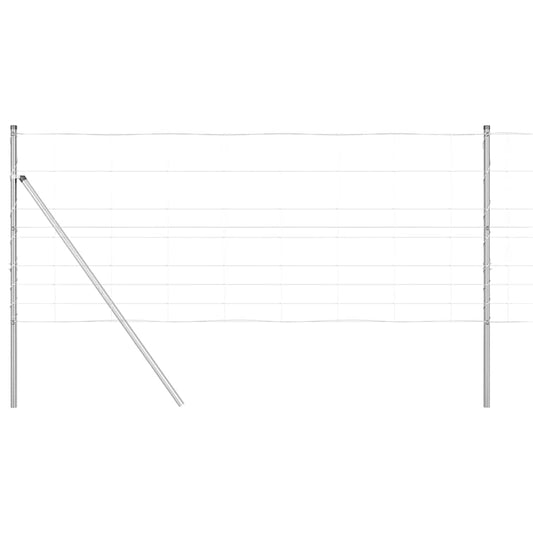 Wildzaun Silber 25 x 1 m Verzinkter Stahl