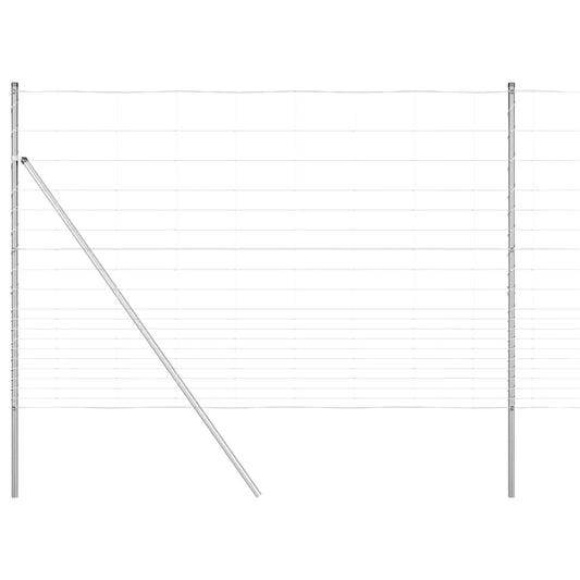 Wildzaun Silber 25 x 1,6 m Verzinkter Stahl