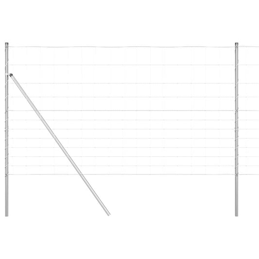 Wildzaun Silber 50 x 1,4 m Verzinkter Stahl