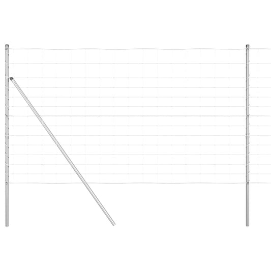 Wildzaun Silber 50 x 1,4 m Verzinkter Stahl