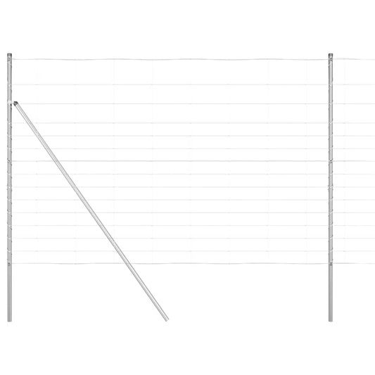 Wildzaun Silber 50 x 1,6 m Verzinkter Stahl