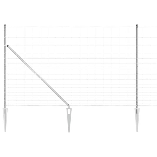 Wildzaun Silber 25 x 1,5 m Verzinkter Stahl