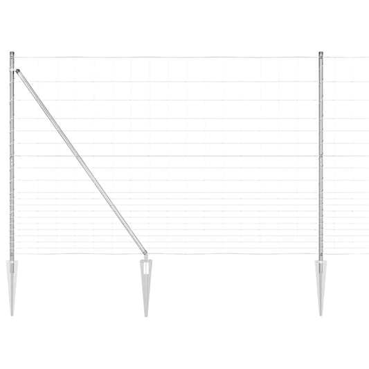 Wildzaun Silber 25 x 1,6 m Verzinkter Stahl