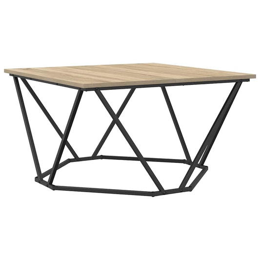 Couchtisch Sonoma-Eiche 80 x 80 x 45 cm Ingenieurholz und Stahl