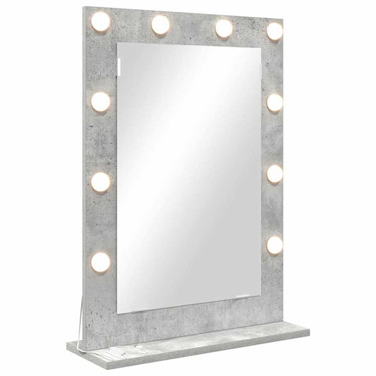 Waschtischspiegel mit Spiegel Beton Grau 70 x 50 x 18 cm