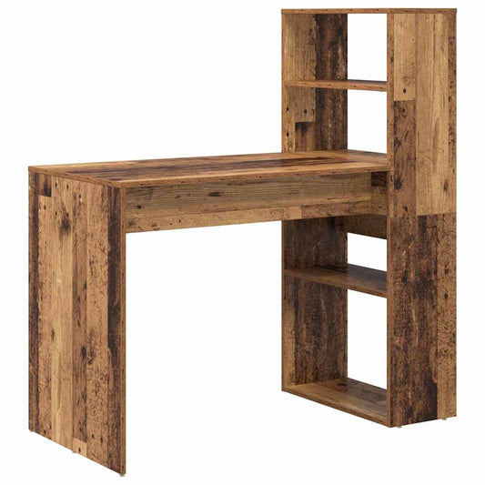 Schreibtisch mit Regal Altholz 113 x 54 x 120 cm Holzwerkstoff