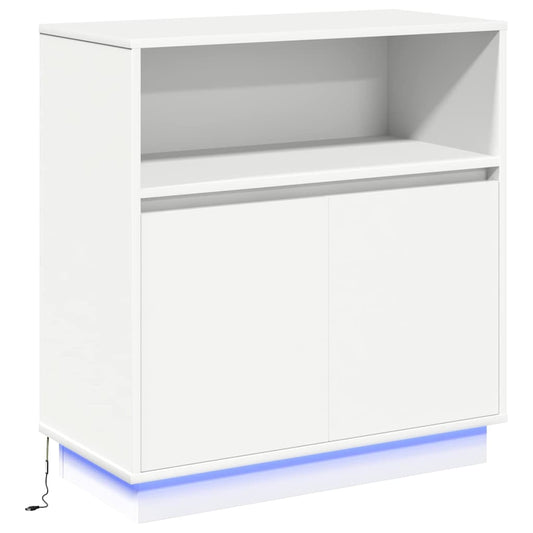 Sideboard mit LED Weiß 71 x 34,5 x 75 cm Holzwerkstoff