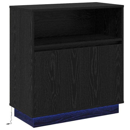 Sideboard mit LED Schwarz Eichen-Optik 71 x 34,5 x 75 cm