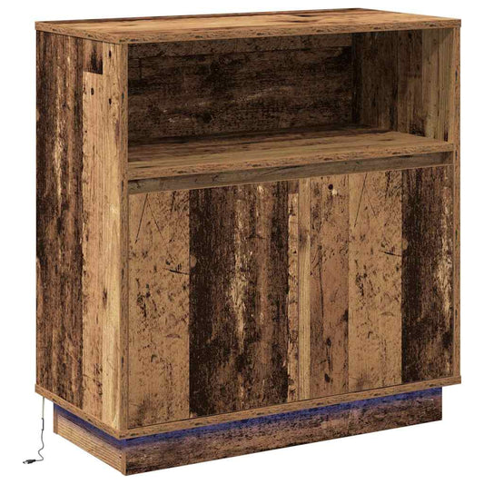 Sideboard mit LED Altholz 71 x 34,5 x 75 cm Holzwerkstoff