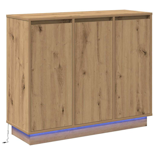 LED-Sideboard Artisan-Eiche 90 x 32 x 75 cm Holzwerkstoff