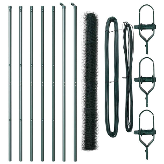 Zaun mit Pfosten Grün 1,5 x 10 m PVC-beschichteter Stahl