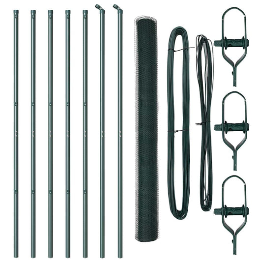 Zaun mit Pfosten Grün 1,6 x 10 m PVC-beschichteter Stahl