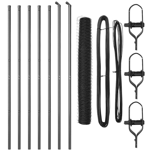 Zaun mit Pfosten Grau 1,2 x 10 m PVC-beschichteter Stahl