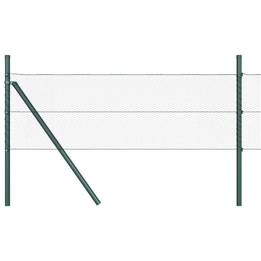 Zaun mit Pfosten Grau 0,8 x 50 m PVC-beschichteter Stahl