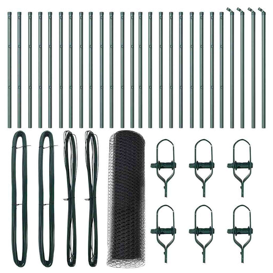 Zaun mit Pfosten Grau 0,8 x 50 m PVC-beschichteter Stahl