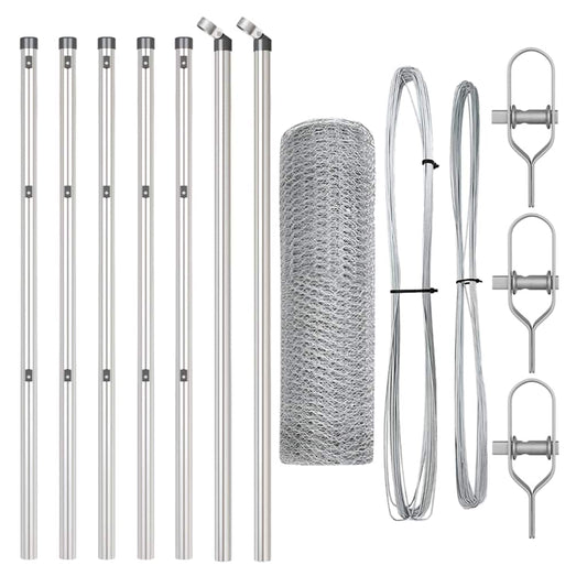 Zaun mit Pfosten Silber 0,4 x 10 m PVC-beschichteter Stahl